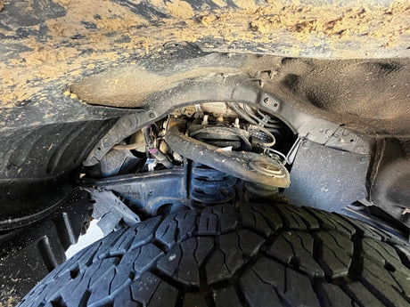 Torn Front Splash Shield on Toyota Tundra