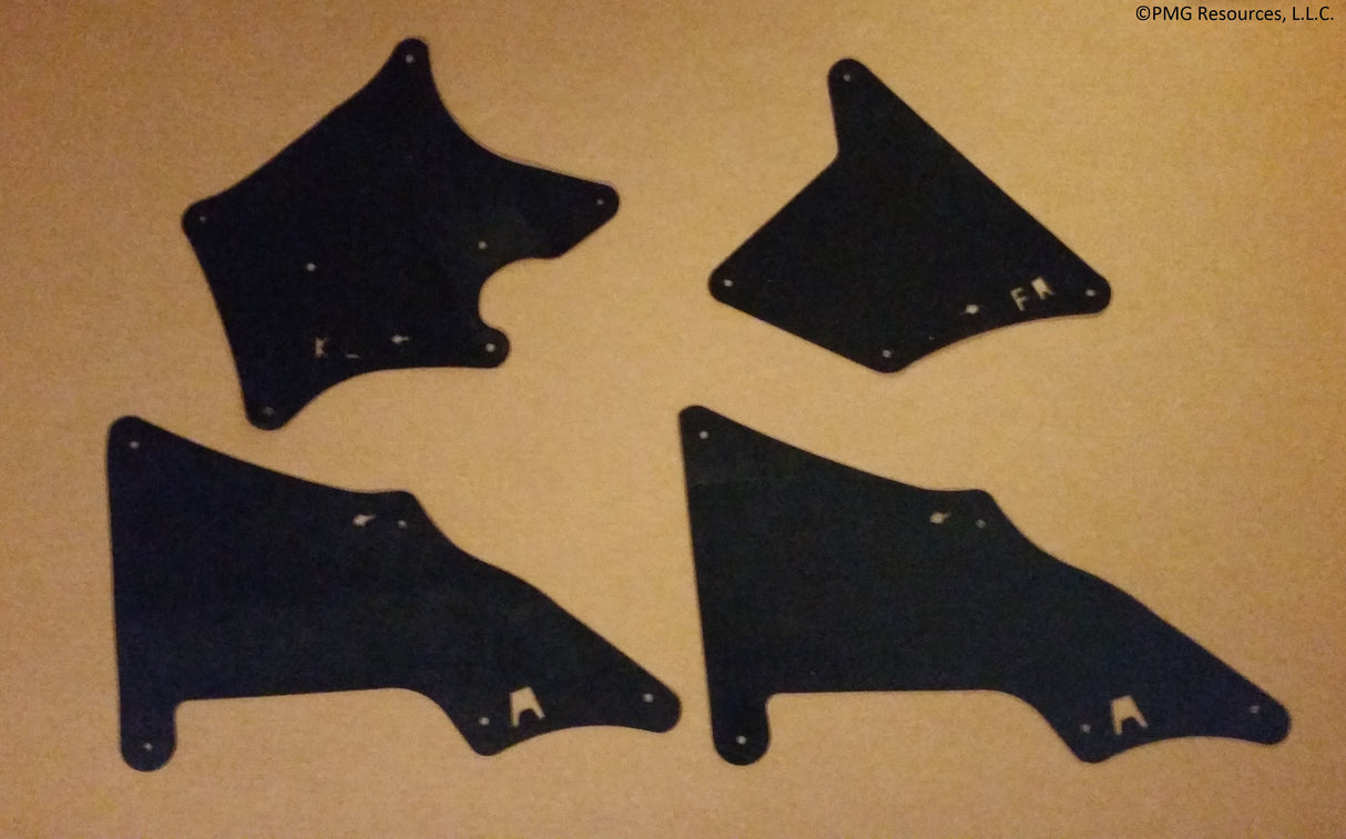 Set of 4 Splash Shields, Splash Seals, Fender Liners KDSS 4Runner, GX460, & GX470 With Clips Series D